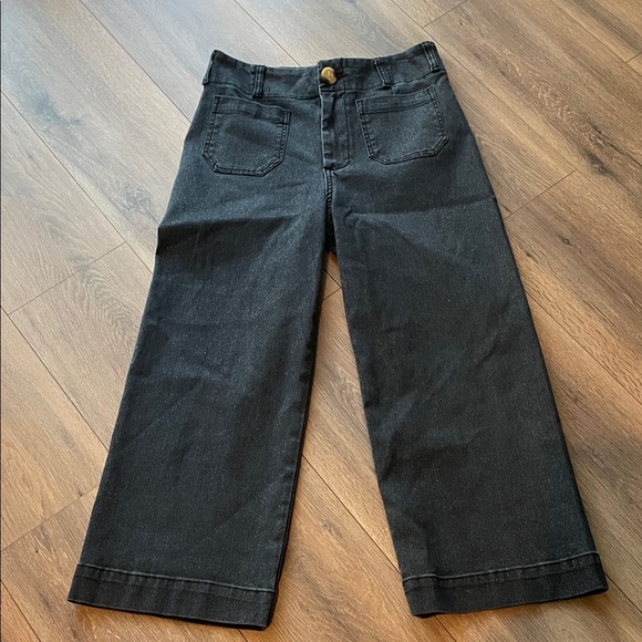 Anthropologie Maeve Sparkle Wide Leg Crop Jeans - Picture 3 of 7